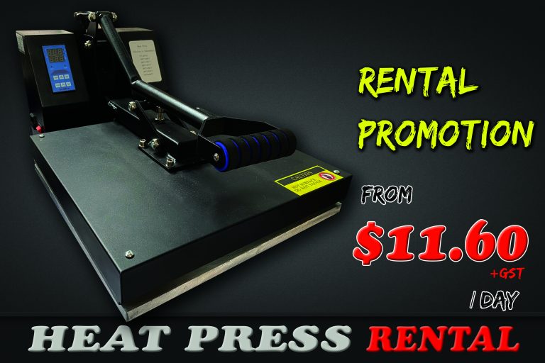 HEAT PRESS RENTAL – Starts from $11.6 Per day -Digital Clamp Heat Press – 38 x38cm