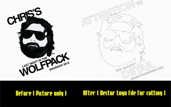 Service- We trace your image and save to Artcut format; you cut and apply on T-shirt